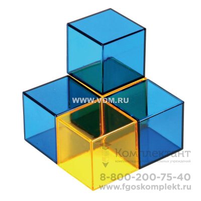 WPL KC2002 Кубики прозрачные "Кристалл Радуга " 16эл., 4 цвета, р-р кубика (5х*5х5см) 