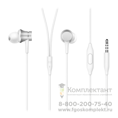 Проводные наушники с микрофоном Xiaomi Mi In-Ear Headphones Basic Silver / Mi Piston Fresh Bloom HSE (522191) (759194) 📺 в Москве