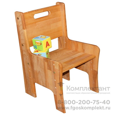 Детская деревянная двухместная парта и 2 стула 