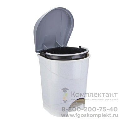 Ведро для мусора с педалью М-пластика 11 л пластик серое (26х26х33 см)